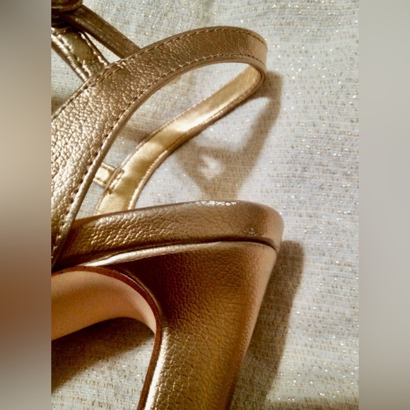 Nine West Copper Gold strap ankle heeled sandals -size 7.5 - Picture 9 of 10